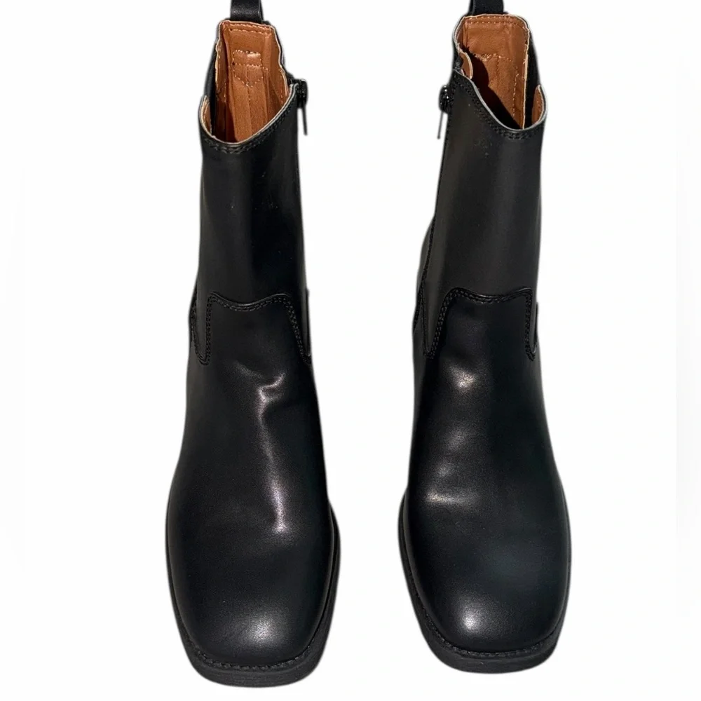 Zodiac Claret Chelsea Boots 11 Brown Ankle Booties Vegan Leather Heel - Picture 2 of 5